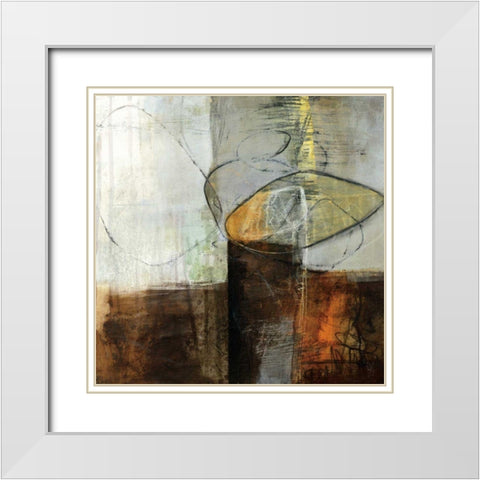 Abstract Pebble IV White Modern Wood Framed Art Print with Double Matting by Davies, Jane