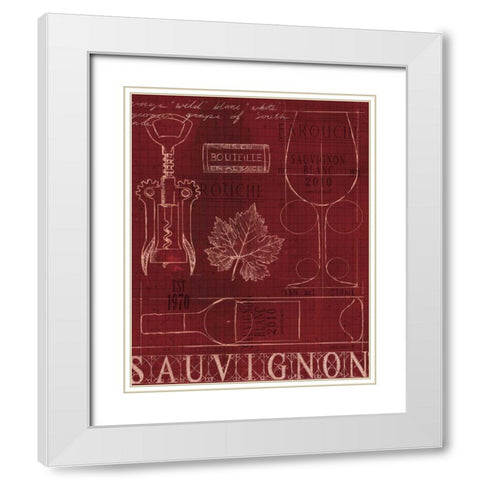 Wine Blueprint IV White Modern Wood Framed Art Print with Double Matting by Fabiano, Marco