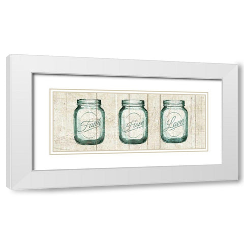 Flea Market Mason Jars Panel I v.2 White Modern Wood Framed Art Print with Double Matting by Wild Apple Portfolio