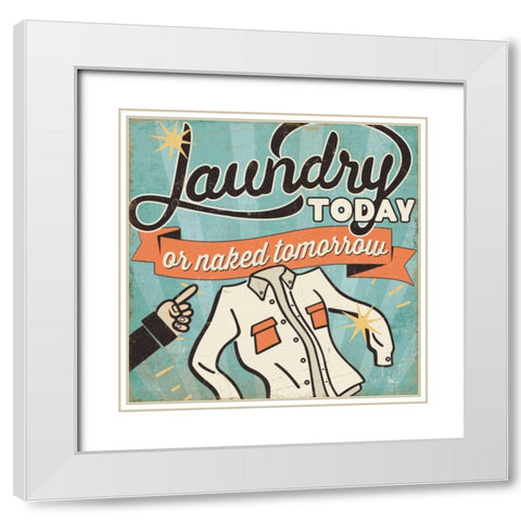 The Cleaners I White Modern Wood Framed Art Print with Double Matting by Pela Studio