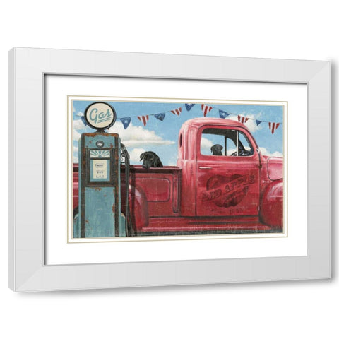 Lets Go for a Ride I White Modern Wood Framed Art Print with Double Matting by Wiens, James