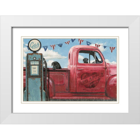 Lets Go for a Ride I White Modern Wood Framed Art Print with Double Matting by Wiens, James