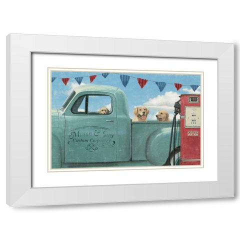 Lets Go for a Ride II White Modern Wood Framed Art Print with Double Matting by Wiens, James