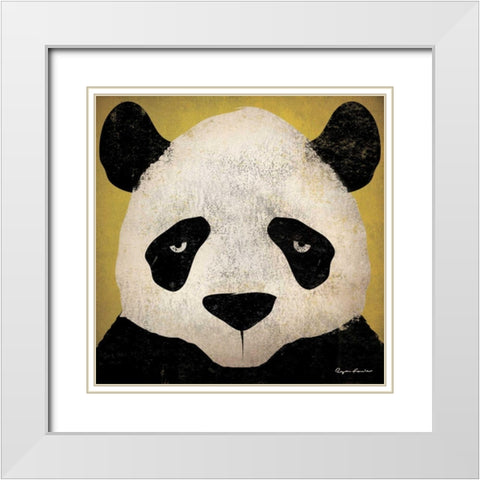 Panda White Modern Wood Framed Art Print with Double Matting by Fowler, Ryan