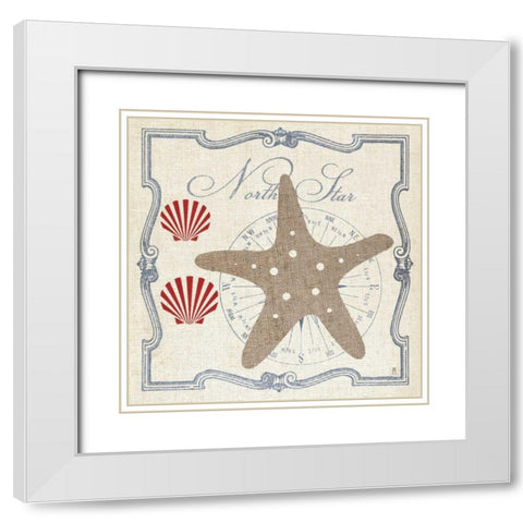 Pacific Starfish White Modern Wood Framed Art Print with Double Matting by Mousseau, Studio
