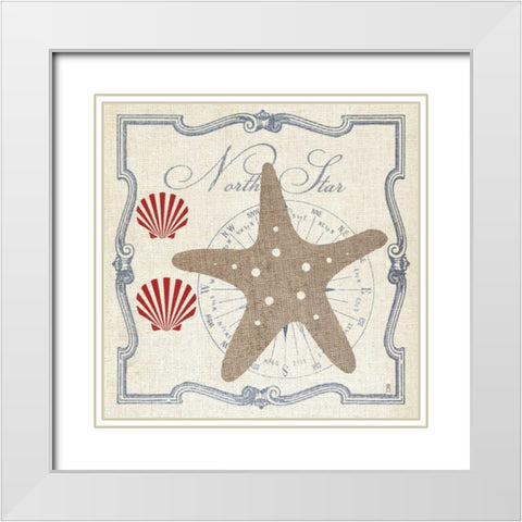 Pacific Starfish White Modern Wood Framed Art Print with Double Matting by Mousseau, Studio