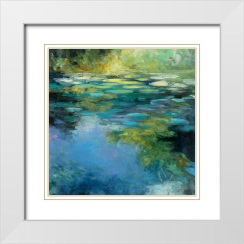 Water Lilies III White Modern Wood Framed Art Print with Double Matting by Purinton, Julia
