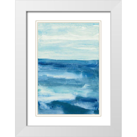 Lost in Blue White Modern Wood Framed Art Print with Double Matting by Paschke, Chris