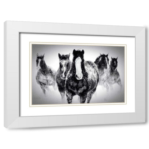 Winter Rumble White Modern Wood Framed Art Print with Double Matting by Carson, Deb Lee