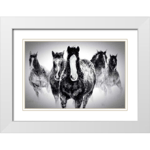 Winter Rumble White Modern Wood Framed Art Print with Double Matting by Carson, Deb Lee