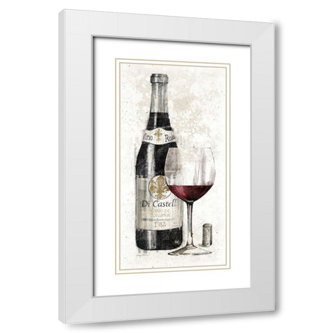 Pencil Wine I White Modern Wood Framed Art Print with Double Matting by Tillmon, Avery