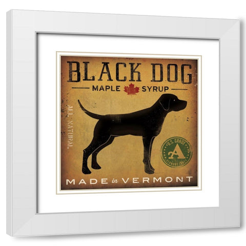Black Dog at Show White Modern Wood Framed Art Print with Double Matting by Fowler, Ryan