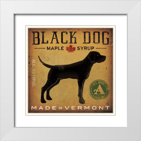 Black Dog at Show White Modern Wood Framed Art Print with Double Matting by Fowler, Ryan