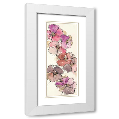 Passion Poppy Panel II White Modern Wood Framed Art Print with Double Matting by Paschke, Chris