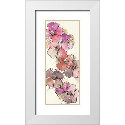 Passion Poppy Panel II White Modern Wood Framed Art Print with Double Matting by Paschke, Chris