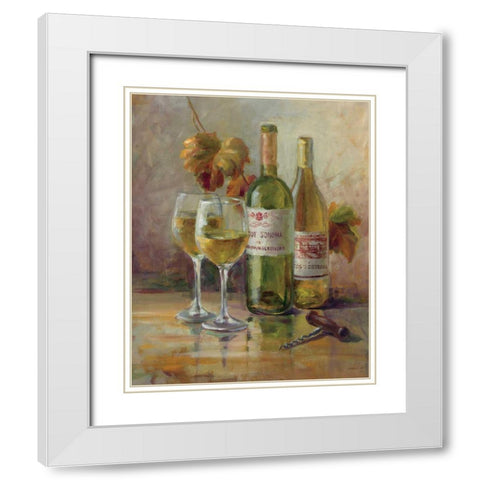 Opening the Wine II White Modern Wood Framed Art Print with Double Matting by Nai, Danhui