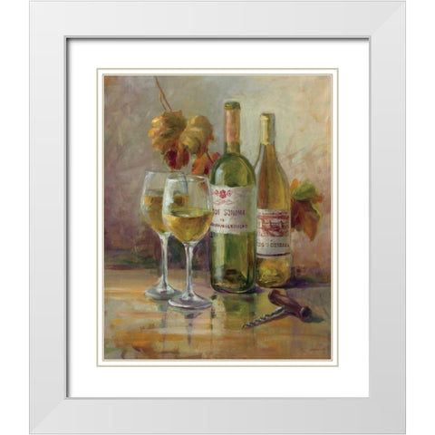 Opening the Wine II White Modern Wood Framed Art Print with Double Matting by Nai, Danhui