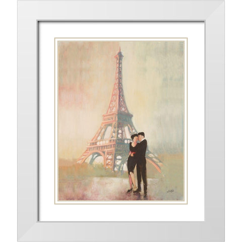Rendezvous II White Modern Wood Framed Art Print with Double Matting by Purinton, Julia