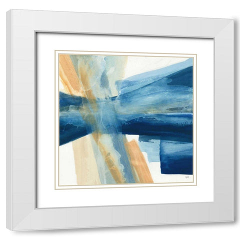 Indigo II White Modern Wood Framed Art Print with Double Matting by Paschke, Chris