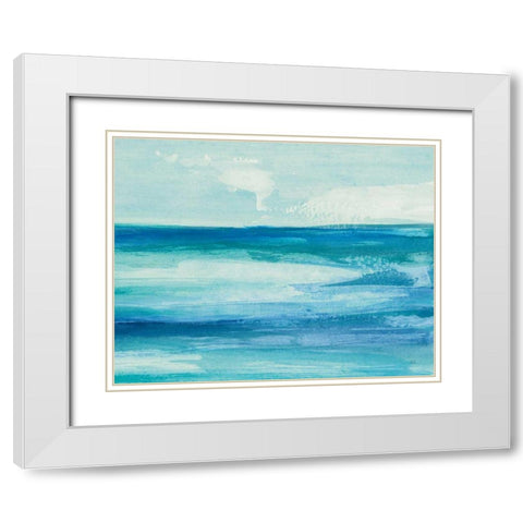 Seascape I White Modern Wood Framed Art Print with Double Matting by Paschke, Chris