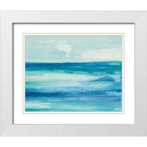 Seascape I White Modern Wood Framed Art Print with Double Matting by Paschke, Chris