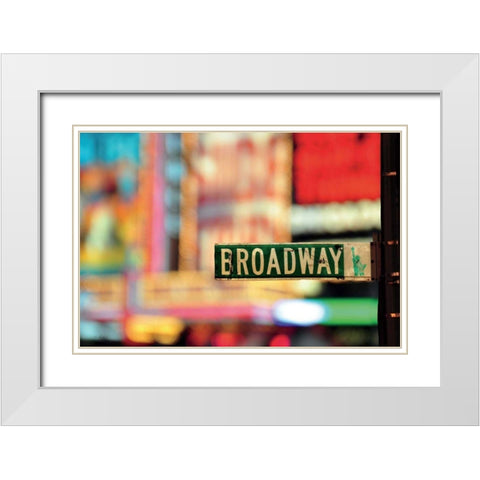 On Broadway White Modern Wood Framed Art Print with Double Matting by Richard, Ben