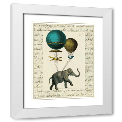 Elephant Ride I v.2 White Modern Wood Framed Art Print with Double Matting by Schlabach, Sue