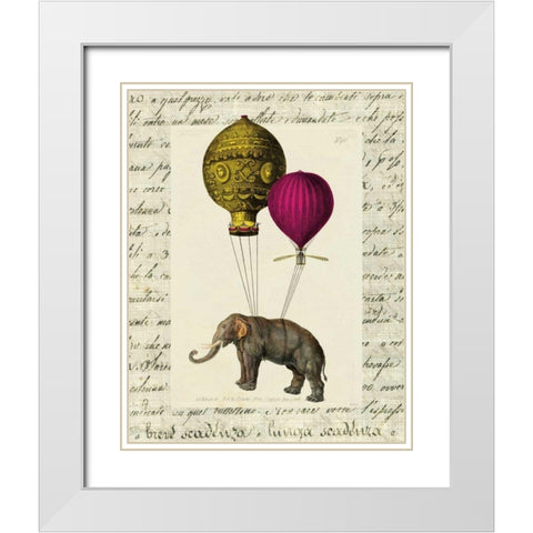 Elephant Ride II v.2 White Modern Wood Framed Art Print with Double Matting by Schlabach, Sue