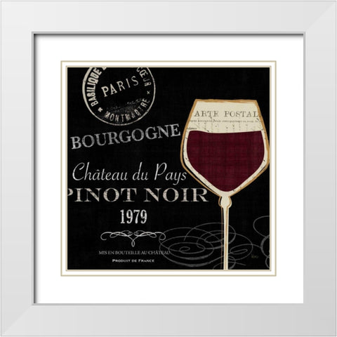 At the Winery II Black White Modern Wood Framed Art Print with Double Matting by Charron, Veronique