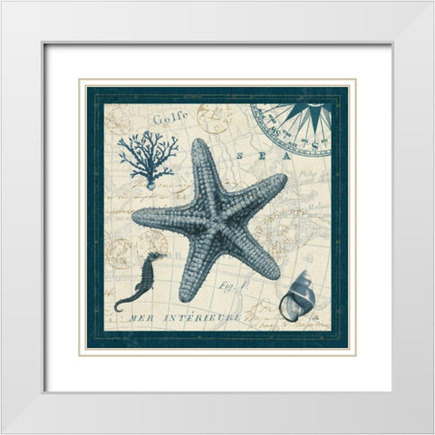 Ocean Life V White Modern Wood Framed Art Print with Double Matting by ERR, Pela
