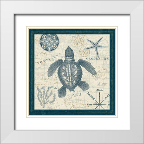 Ocean Life VI White Modern Wood Framed Art Print with Double Matting by ERR, Pela