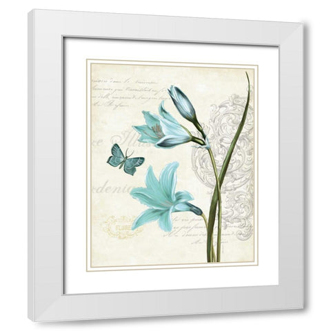 Lila Bleu II White Modern Wood Framed Art Print with Double Matting by Pertiet, Katie