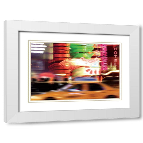 Taxi White Modern Wood Framed Art Print with Double Matting by Richard, Ben