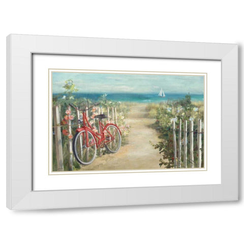Summer Ride Crop White Modern Wood Framed Art Print with Double Matting by Nai, Danhui