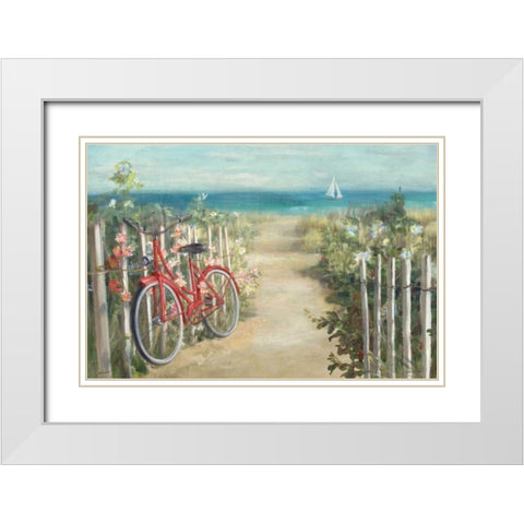 Summer Ride Crop White Modern Wood Framed Art Print with Double Matting by Nai, Danhui