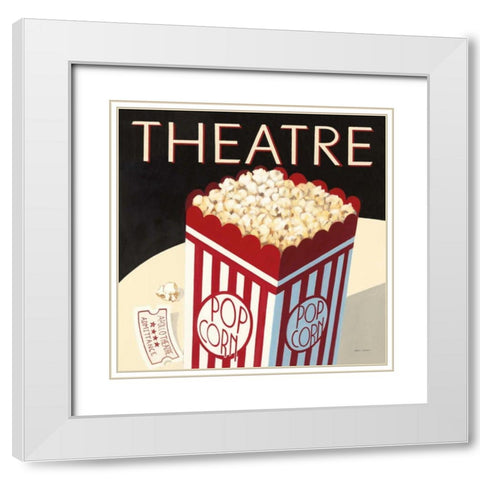 Theatre White Modern Wood Framed Art Print with Double Matting by Fabiano, Marco