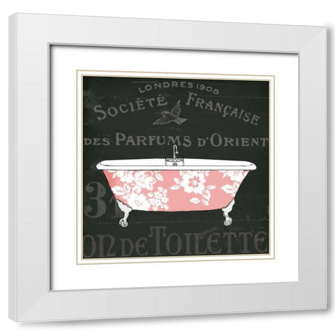 Chalkboard Bath II White Modern Wood Framed Art Print with Double Matting by Schlabach, Sue