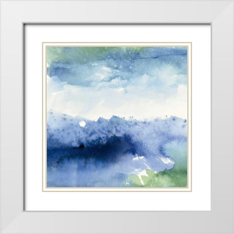 Midnight at the Lake II White Modern Wood Framed Art Print with Double Matting by Schick, Mike