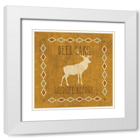 Lodge Resort III on Wood White Modern Wood Framed Art Print with Double Matting by Charron, Veronique