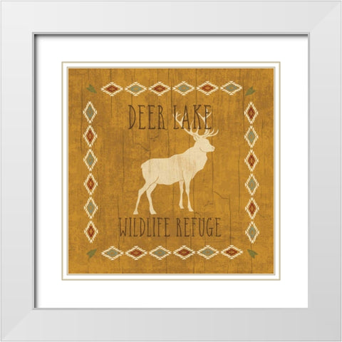 Lodge Resort III on Wood White Modern Wood Framed Art Print with Double Matting by Charron, Veronique