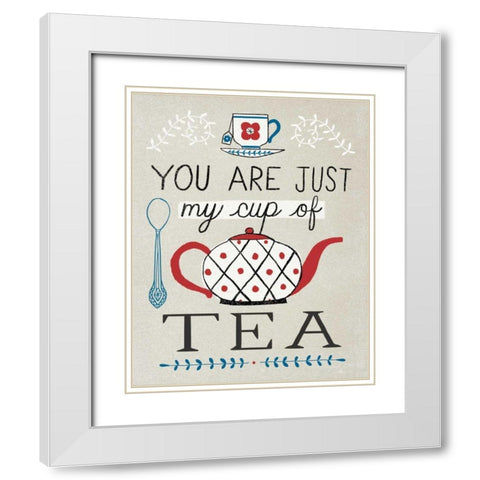 Cup of Tea White Modern Wood Framed Art Print with Double Matting by Towne, Oliver