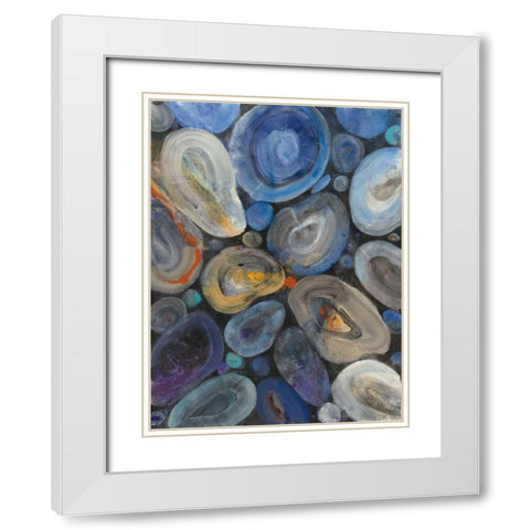 Stone Circle I White Modern Wood Framed Art Print with Double Matting by Hristova, Albena