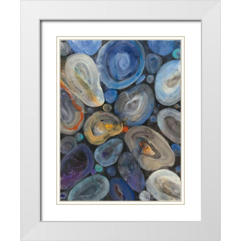 Stone Circle I White Modern Wood Framed Art Print with Double Matting by Hristova, Albena