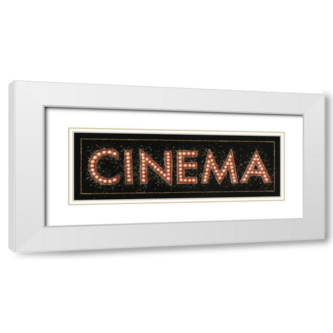 Cinema Marquee White Modern Wood Framed Art Print with Double Matting by Wiens, James