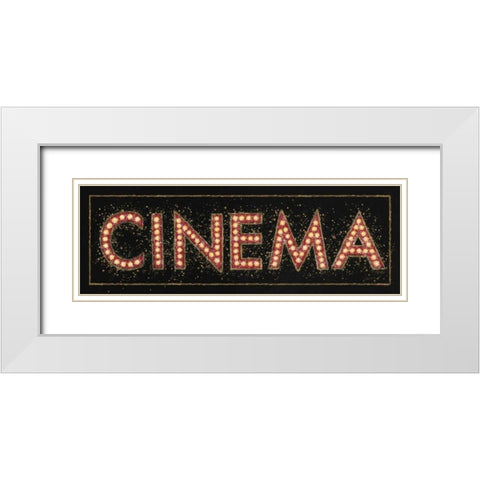 Cinema Marquee White Modern Wood Framed Art Print with Double Matting by Wiens, James