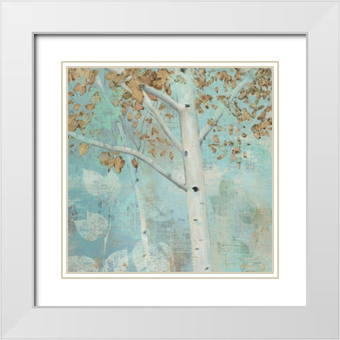 Golden Forest I White Modern Wood Framed Art Print with Double Matting by Wiens, James