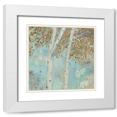 Golden Forest II White Modern Wood Framed Art Print with Double Matting by Wiens, James