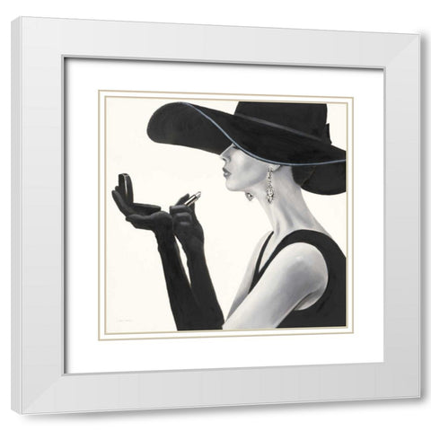 Haute Chapeau II White Modern Wood Framed Art Print with Double Matting by Fabiano, Marco