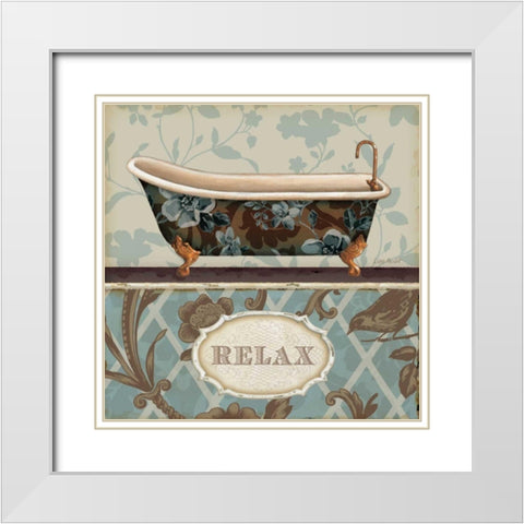 Bathroom Bliss I White Modern Wood Framed Art Print with Double Matting by Audit, Lisa