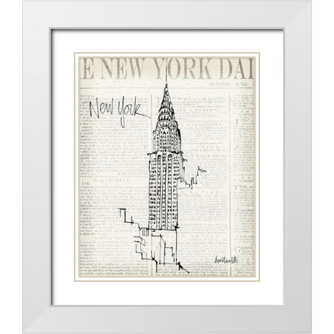 City Sketches I White Modern Wood Framed Art Print with Double Matting by Tavoletti, Anne